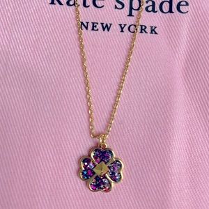 Kate Spade glitter clover necklace